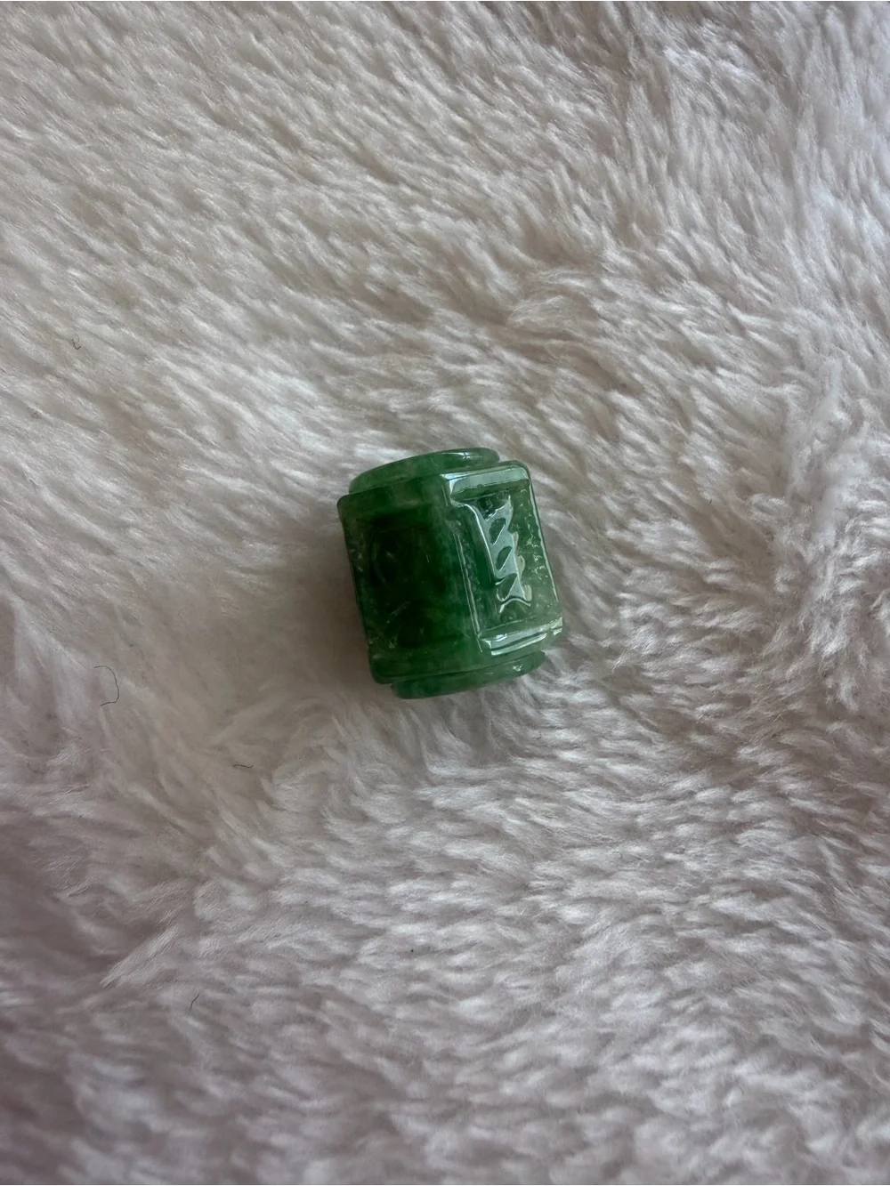 Jade Green Carved Bead Pendant by Jade